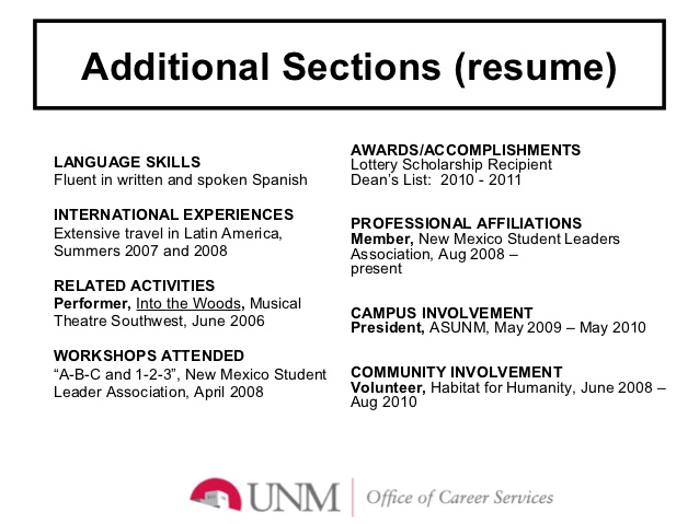 include additional skills additional-skills