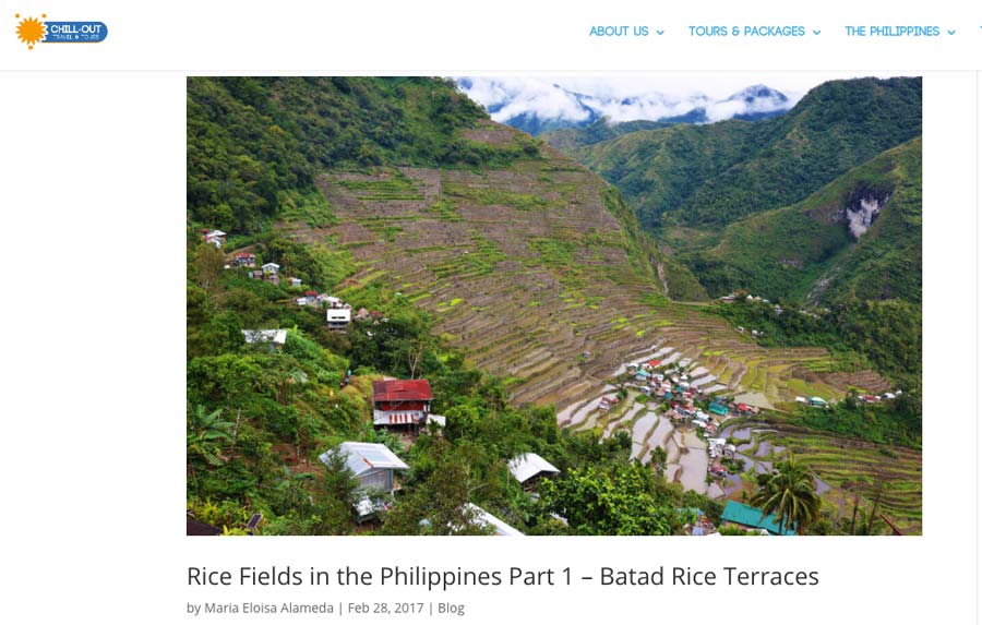 Blog sample for Chillout travel and Tours Blog website sample